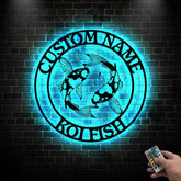 Koi fish metal wall art LED - Yin Yang wall art - Fish metal wall decor - Fish metal wall art | GearViral