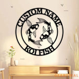 Koi fish metal wall art LED - Yin Yang wall art - Fish metal wall decor - Fish metal wall art | GearViral