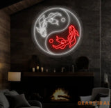 Koi Fish Neon Sign - Custom Japanese Kanji Neon Light Japan-Inspired Decor Unique LED Wall Art Perfect Halloween or