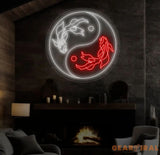 Koi Fish Neon Sign - Custom Japanese Kanji Neon Light Japan-Inspired Decor Unique LED Wall Art Perfect Halloween or