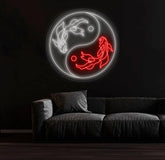 Koi Fish Neon Sign - Custom Japanese Kanji Neon Light Japan-Inspired Decor Unique LED Wall Art Perfect Halloween or