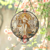 Lady Justice Stained Glass Suncatcher Law Office Window Panel Legal Decor Gift Scales of Justice Art for Lawyers and