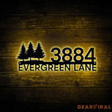 LED Address Metal Art Sign - LED Plug In Light up address plaque Sign - Metal House Numbers - Metal House Number
