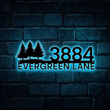 LED Address Metal Art Sign - LED Plug In Light up address plaque Sign - Metal House Numbers - Metal House Number