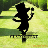 Leprachaun Gnomes House Garden Sign Gnomes Metal Stake Personalized Name Yard Sign Outdoor Door Garden Decor Metal Sign