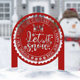 Let it Snow Metal Yard Stake Outdoor Christmas Decor Holiday Decor Merry Christmas Sign Outdoor Decoration Porch Decor