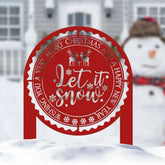 Let it Snow Metal Yard Stake Outdoor Christmas Decor Holiday Decor Merry Christmas Sign Outdoor Decoration Porch Decor