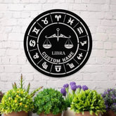 Libra Zodiac Metal Wall Art Personalized Libra Zodiac Name Sign Decoration For Room Libra Home Decor Custom Libra