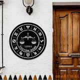 Libra Zodiac Metal Wall Art Personalized Libra Zodiac Name Sign Decoration For Room Libra Home Decor Custom Libra