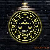 Libra Zodiac Metal Wall Art Personalized Libra Zodiac Name Sign Decoration For Room Libra Home Decor Custom Libra