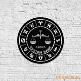Libra Zodiac Metal Wall Art Personalized Libra Zodiac Name Sign Decoration For Room Libra Home Decor Custom Libra