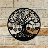 Life Tree Metal LED Sign Personalized Family Name Wall Sign Outdoor Door Garden Decor Metal Sign Housewarming
