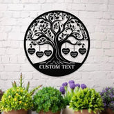 Life Tree Metal LED Sign Personalized Family Name Wall Sign Outdoor Door Garden Decor Metal Sign Housewarming