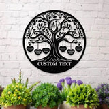 Life Tree Metal LED Sign Personalized Family Name Wall Sign Outdoor Door Garden Decor Metal Sign Housewarming