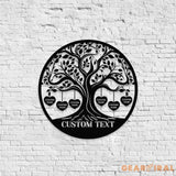 Life Tree Metal LED Sign Personalized Family Name Wall Sign Outdoor Door Garden Decor Metal Sign Housewarming