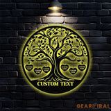 Life Tree Metal LED Sign Personalized Family Name Wall Sign Outdoor Door Garden Decor Metal Sign Housewarming