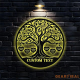 Life Tree Metal LED Sign Personalized Family Name Wall Sign Outdoor Door Garden Decor Metal Sign Housewarming
