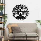 Life Tree Name Metal Sign with LED Lights Personalized Family Name Metal Sign Family Wall Decor Personalized Wall Art