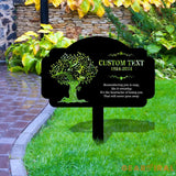 Life Tree Stake Remembering Plaque with Stake Personalized Metal Garden Marker Memorial Metal Sign Sympathy Gift Grave