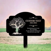 Life Tree Stake Remembering Plaque with Stake Personalized Metal Garden Marker Memorial Metal Sign Sympathy Gift Grave