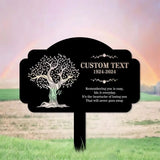 Life Tree Stake Remembering Plaque with Stake Personalized Metal Garden Marker Memorial Metal Sign Sympathy Gift Grave