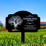 Life Tree Stake Remembering Plaque with Stake Personalized Metal Garden Marker Memorial Metal Sign Sympathy Gift Grave