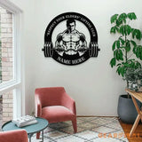Lifting Club - Personalized Custom Shaped Metal Sign - Personalized Monogram Wall Art - Last Name Initial Hanging
