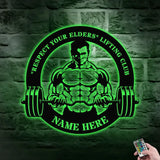 Lifting Club - Personalized Custom Shaped Metal Sign - Personalized Monogram Wall Art - Last Name Initial Hanging