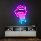 Lips Dripping Led Neon Acrylic Artwork