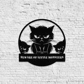 Little Monster Metal LED Sign Personalized Family Led Sign Outdoor Door Sign Personalized Cat Wall Art Gift for