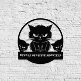 Little Monster Metal LED Sign Personalized Family Led Sign Outdoor Door Sign Personalized Cat Wall Art Gift for