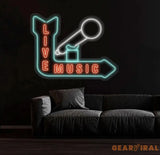 LIVE MUSIC LED Neon Sign Personalized Neon Light Up Sign Bar Nightclub Music Studio Wall Decor Living Room Decoration