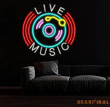 LIVE MUSIC LED Neon Sign Personalized Neon Light Up Sign Bar Nightclub Music Studio Wall Decor Living Room Decoration