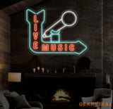 LIVE MUSIC LED Neon Sign Personalized Neon Light Up Sign Bar Nightclub Music Studio Wall Decor Living Room Decoration