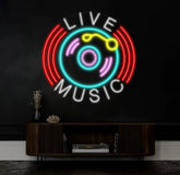 LIVE MUSIC LED Neon Sign Personalized Neon Light Up Sign Bar Nightclub Music Studio Wall Decor Living Room Decoration