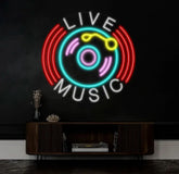 LIVE MUSIC LED Neon Sign Personalized Neon Light Up Sign Bar Nightclub Music Studio Wall Decor Living Room Decoration
