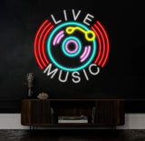 LIVE MUSIC LED Neon Sign Personalized Neon Light Up Sign Bar Nightclub Music Studio Wall Decor Living Room Decoration
