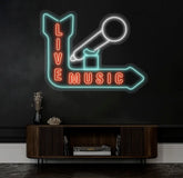 LIVE MUSIC LED Neon Sign Personalized Neon Light Up Sign Bar Nightclub Music Studio Wall Decor Living Room Decoration
