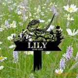 Lizard Pet Loss Memorial - Sympathy Sign - Custom Bearded Dragon Memorial Stake - Garden Decor | GearViral