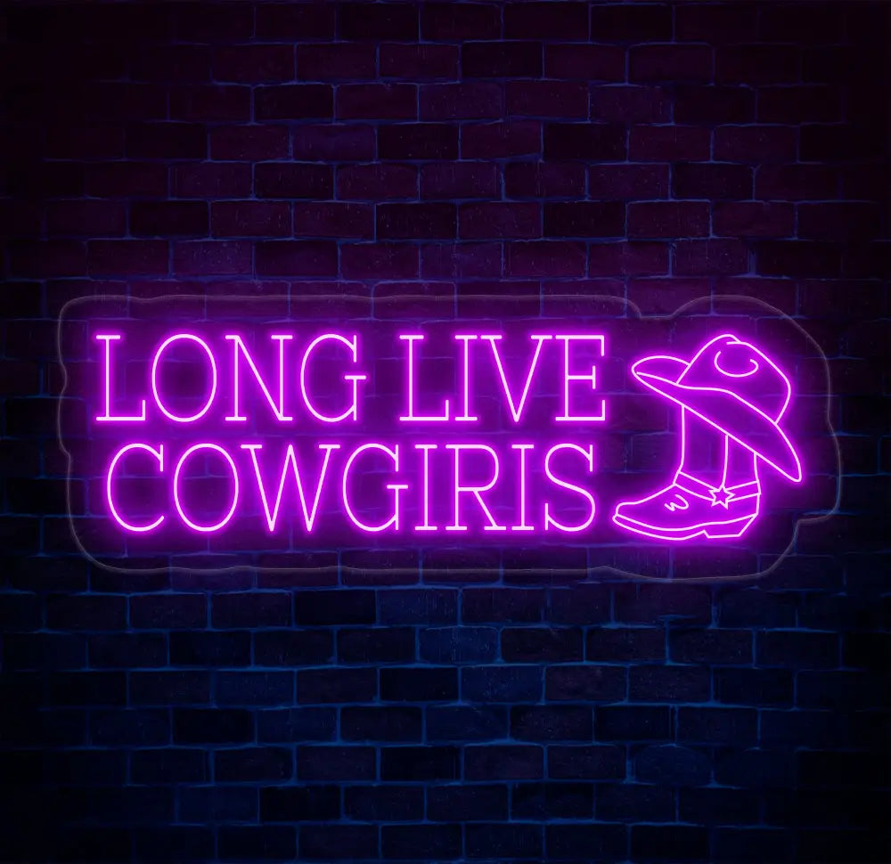 Long Live Cowgirls Neon Sign - Custom LED Light for Cowgirl Lovers Western Party Decor Bedroom Wall Art Unique Cowgirl