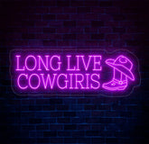Long Live Cowgirls Neon Sign - Custom LED Light for Cowgirl Lovers Western Party Decor Bedroom Wall Art Unique Cowgirl