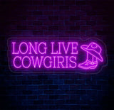 Long Live Cowgirls Neon Sign - Custom LED Light for Cowgirl Lovers Western Party Decor Bedroom Wall Art Unique Cowgirl