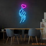 Love Hands Led Neon Acrylic Artwork