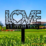 Love Metal Stake Bride and Groom Name Sign Personalized Name Garden Sign Wedding Sign Outdoor Door Monogram Wedding