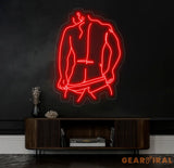 Man Neon Sign - Masculine Wall Art for Bedroom Man Body LED Wall Decor Custom Neon Sign Modern Man Art for Home or