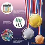 Marathon Girl Medal Display Rack Sports Events Medal Display Holder with 12 Lines Sturdy Steel Award Display Holders