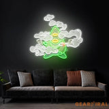 Marijuana Bud Cartoon Artwork Led Neon Sign Light