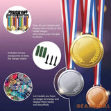 Medal Holder Rugby Pattern Medals Display Black Iron Wall Mounted Hooks for Competition Medal Holder Display Wall