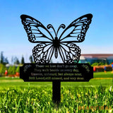 Memorial Buffterfly Remembering Plaque with Stake Personalized Metal Garden Marker Memorial Metal Sign Sympathy Gift