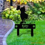 Memorial Cat Metal Sign - Personalized Remembrance Stake - Garden Cat Memorial - Cat Buffterfly Grave Marker - Memorial